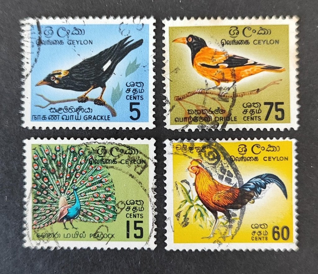 Ceylon (Sri Lanka) 0107001 vogels, Postzegels en Munten, Postzegels | Azië, Verzenden, Gestempeld, Zuid-Azië