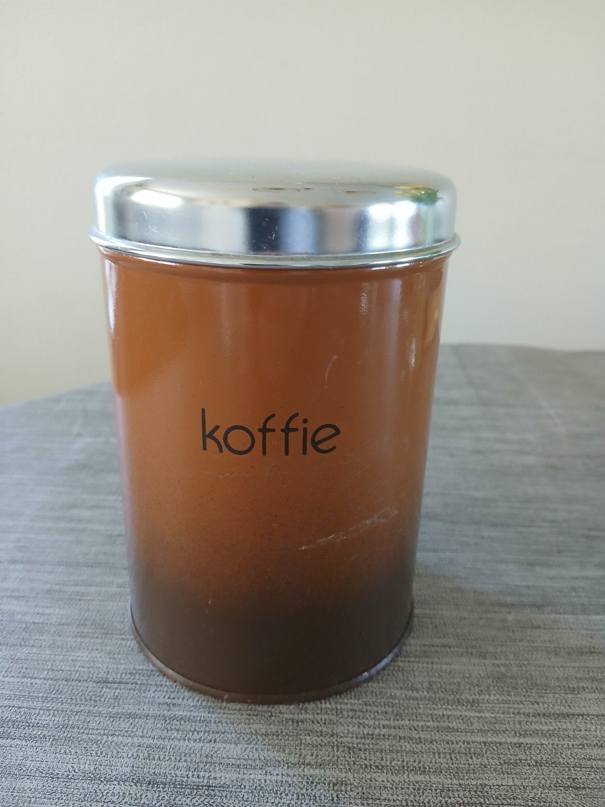 Retro bruin blik voor koffie., Ophalen, Huis en Inrichting