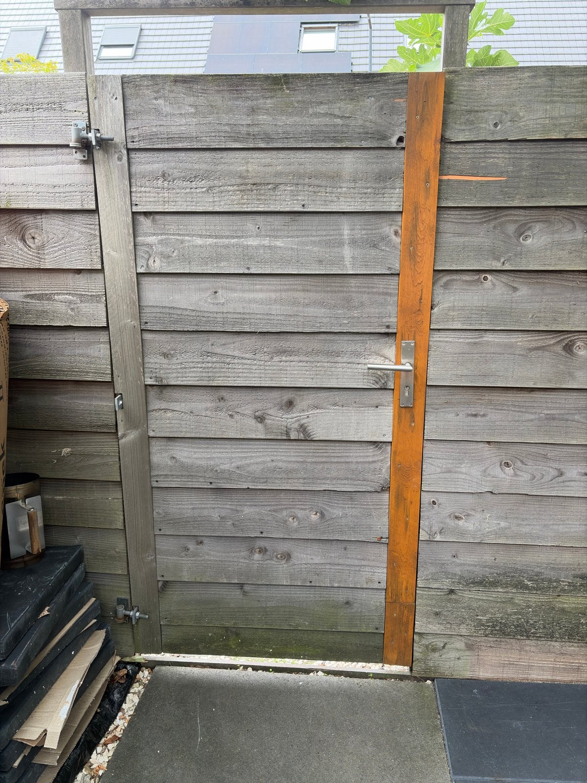 Tuinpoort-Linksdraaiend poort met stalen frame, 100x190cm, Ophalen, Gebruikt, 80 tot 100 cm, Overige typen