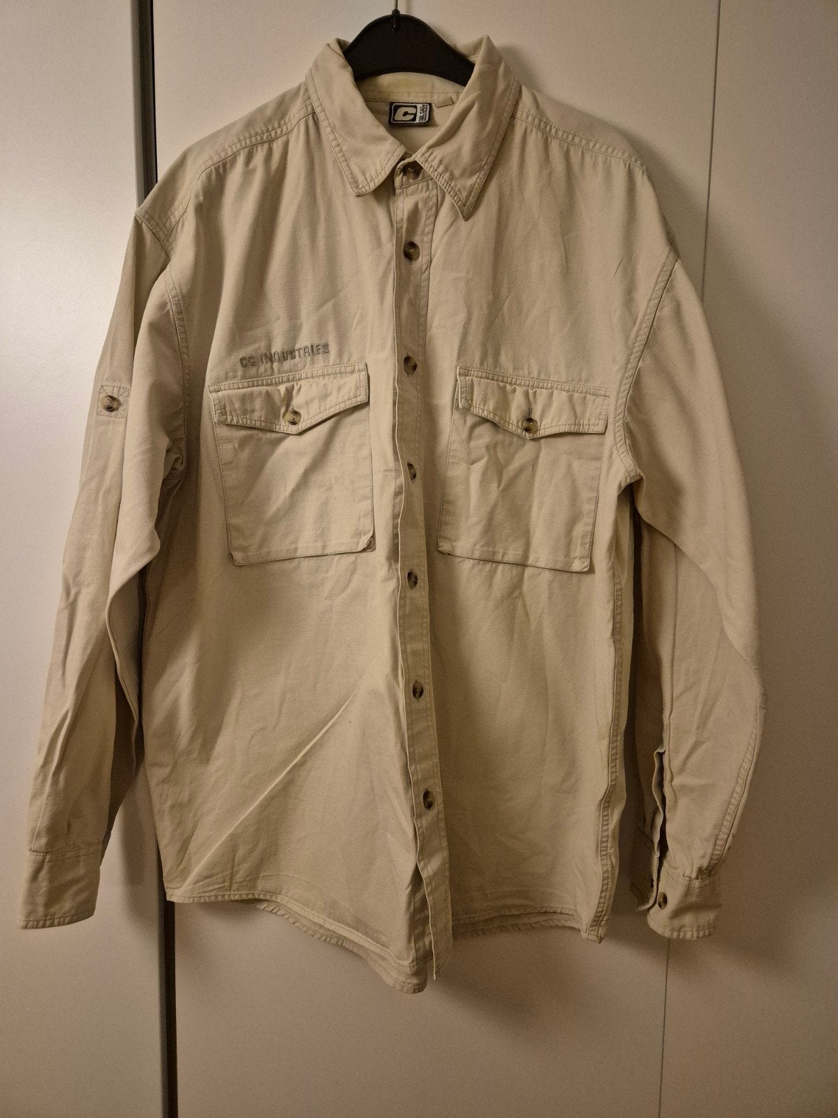 Beige vintage Cool Cat Industries Outdoor overhemd – maat L, Ophalen of Verzenden, Beige, Coolcat, Halswijdte 41/42 (L)