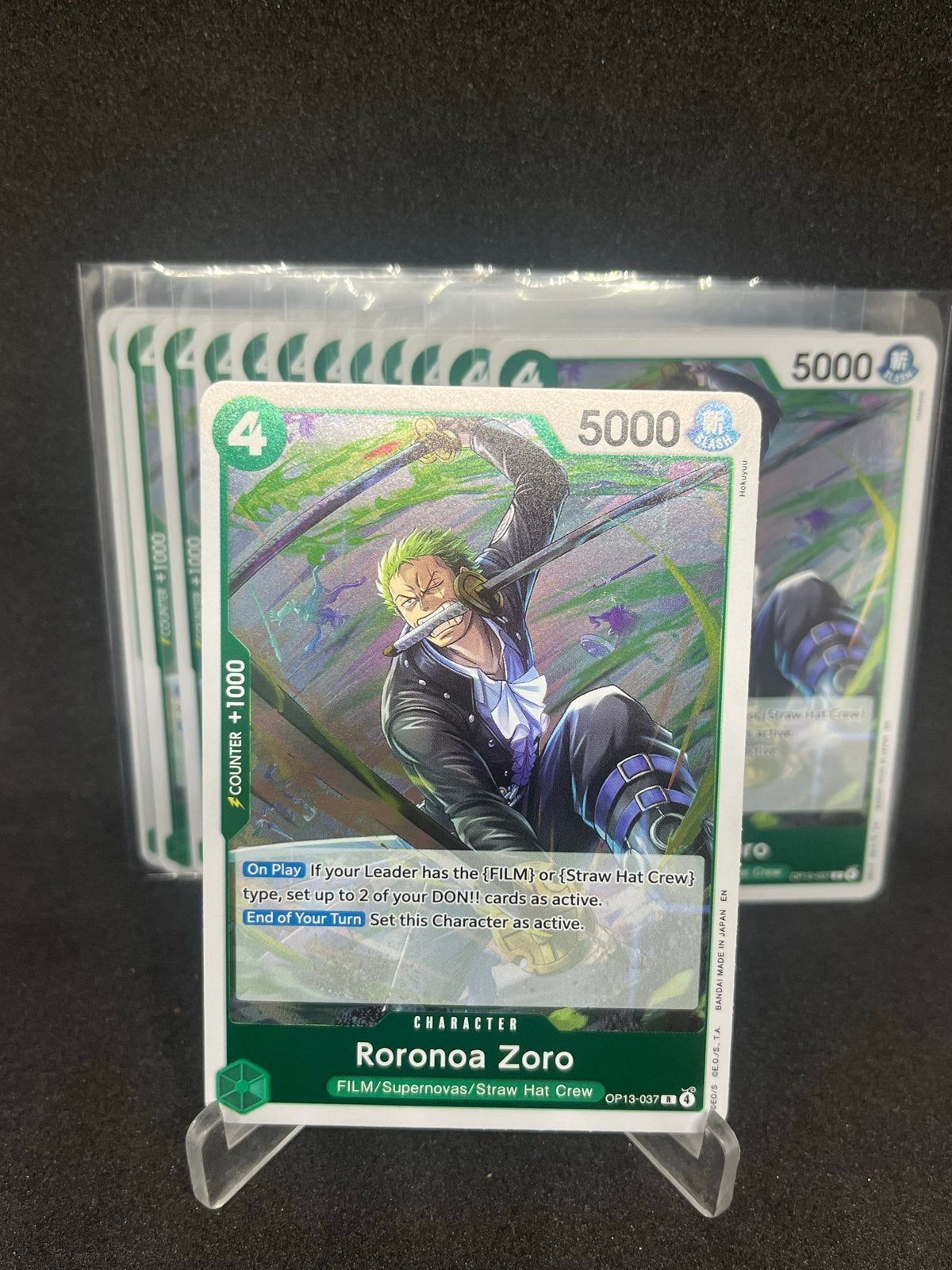 One Piece Kaart Roronoa Zoro OP13-037 Rare, Ophalen of Verzenden, Zo goed als nieuw, Meerdere kaarten, Foil