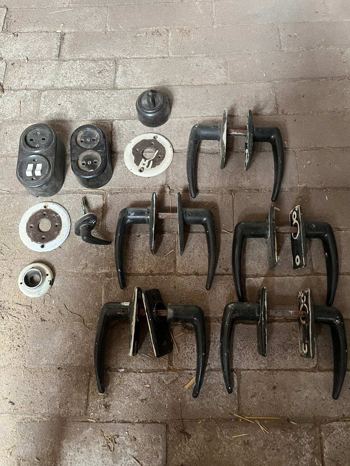 Bakeliet deurklink stopcontact, Ophalen of Verzenden, Zo goed als nieuw, Rvs, Klink of Kruk