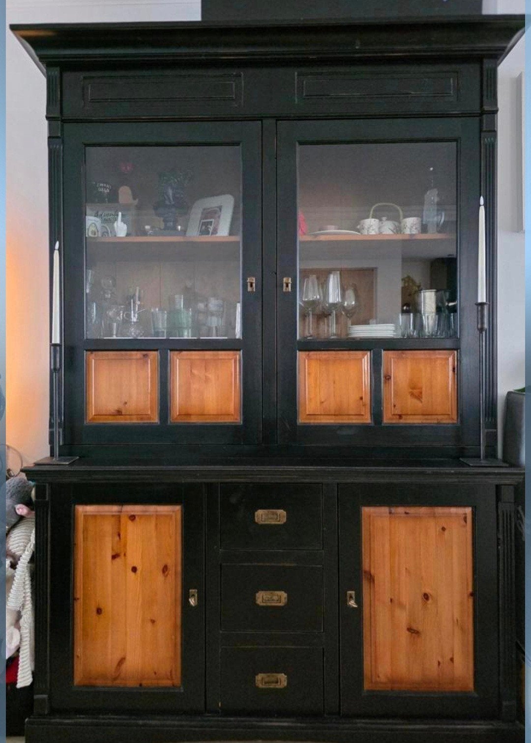 Buffetkast & Salontafel, Ophalen, Glas, Zo goed als nieuw, 150 tot 200 cm