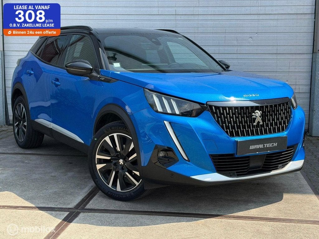 Peugeot 2008 1.2 PureTech GT Pano Trekhaak Stoelverw. ACC, Auto's, Peugeot, Gebruikt, Zwart, Overige carrosserieën, Blauw