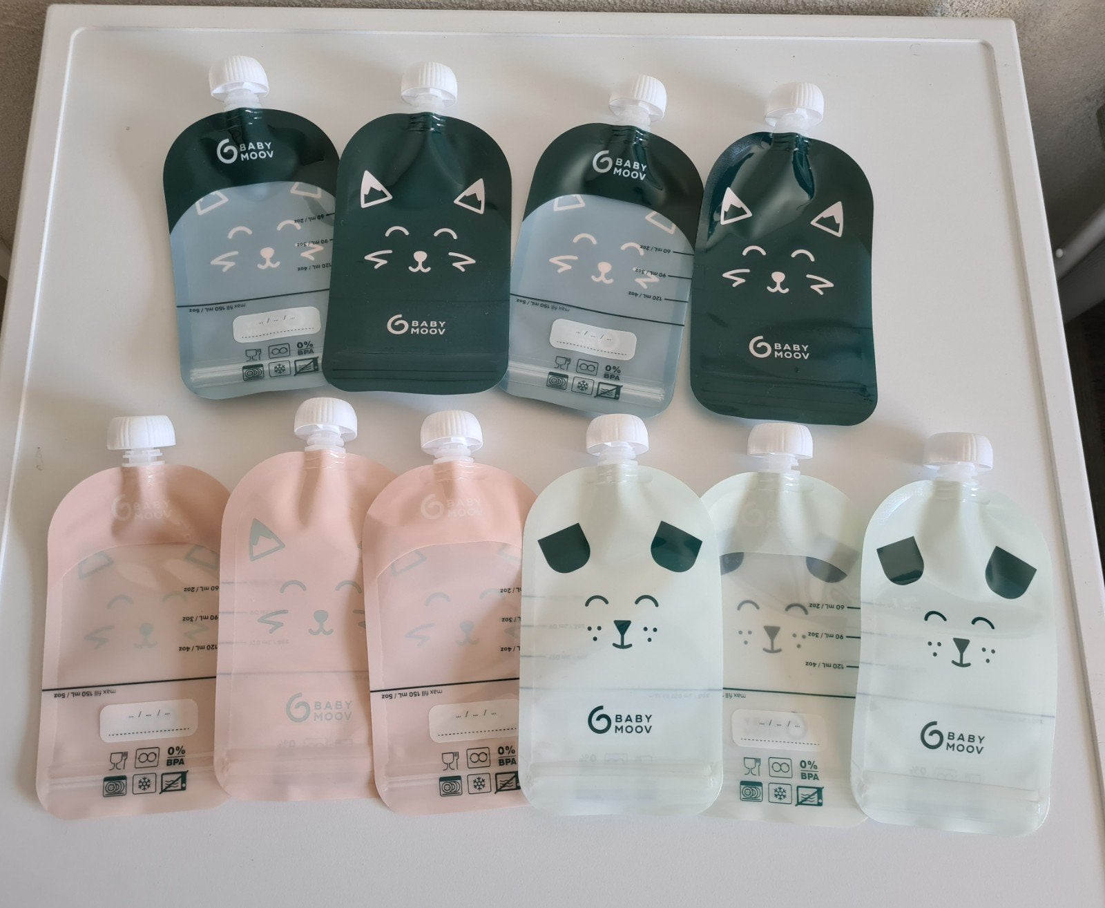 10x Nieuwe Herbruikbare Knijpzakjes van Babymoov, Ophalen, Nieuw, Overige typen