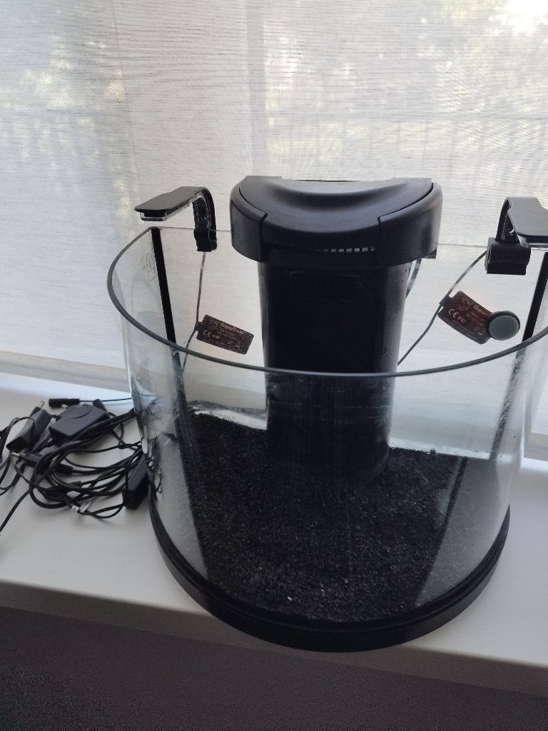 15L Stijlvol Aquarium met Watervalfilter & Verlichting, Ophalen of Verzenden, Zo goed als nieuw, Leeg aquarium