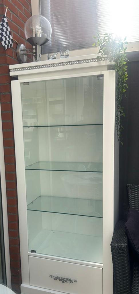 Vitrine glas wit, Minder dan 100 cm, 25 tot 50 cm, 50 tot 100 cm, Ophalen of Verzenden