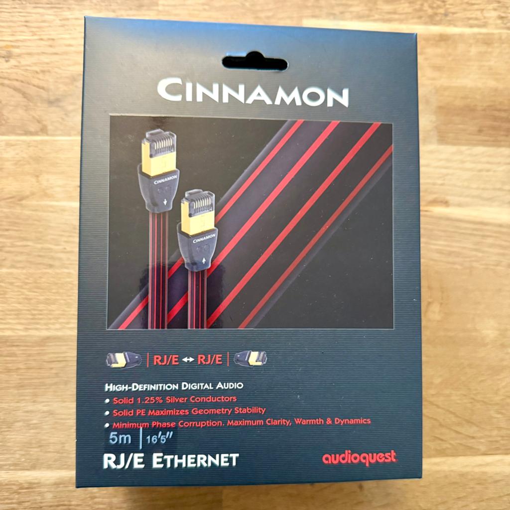 Audioquest Cinnamon 5m RJ/E ethernet kabel, Audio, Tv en Foto, Audiokabels en Televisiekabels, Ophalen of Verzenden, Zo goed als nieuw