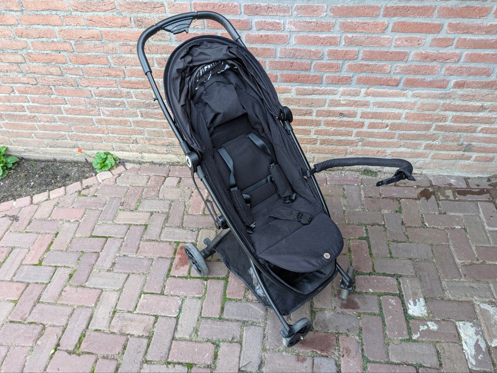 Compacte zwarte buggy Topmark, Ophalen, Gebruikt, Overige merken, Regenhoes