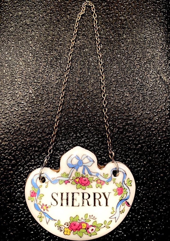 Engels decanter - karaf label Sherry bone china porselein, Ophalen of Verzenden