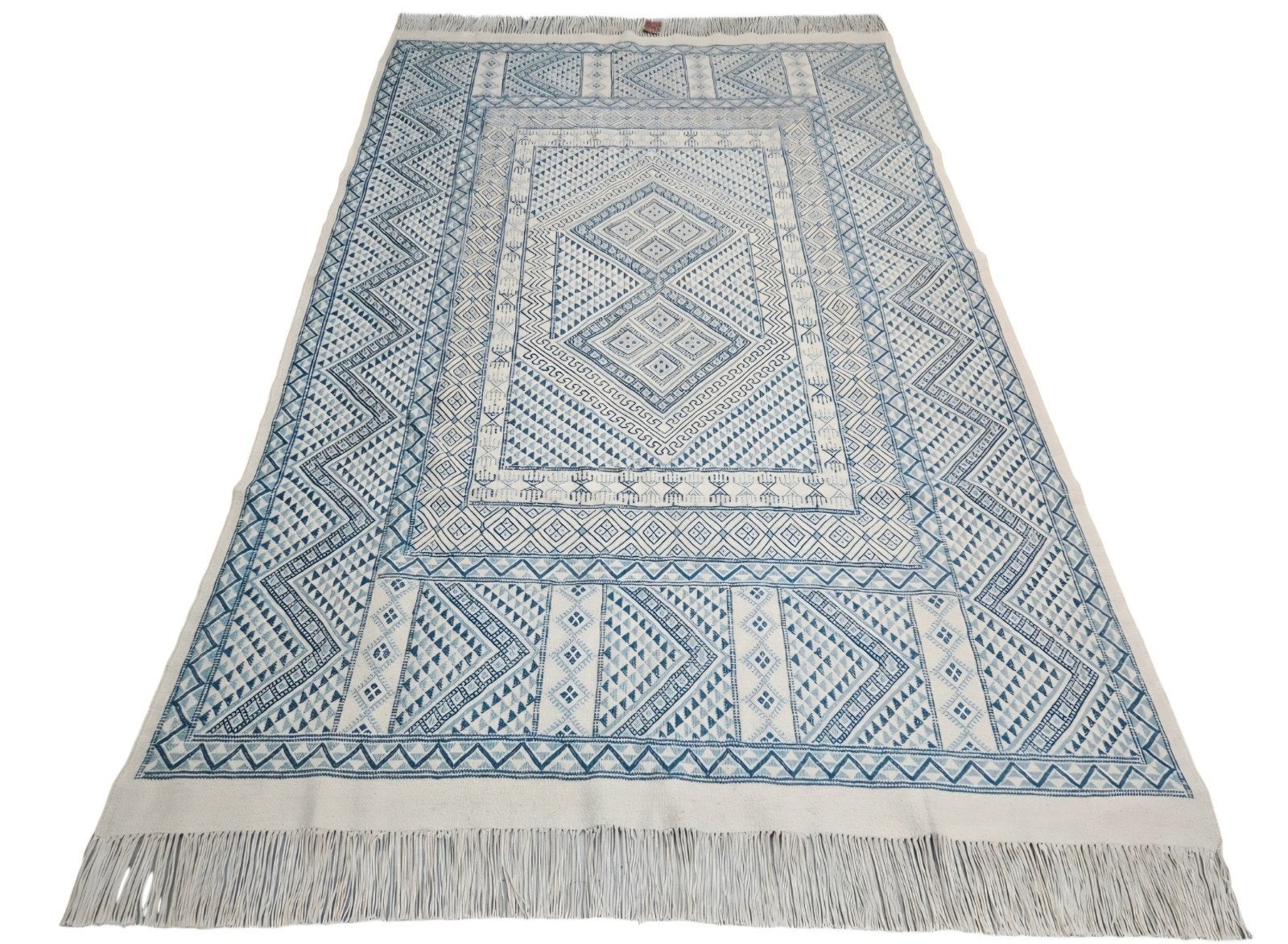 Handgeweven oosterse wol kelim tapijt Tunesië 154x238cm