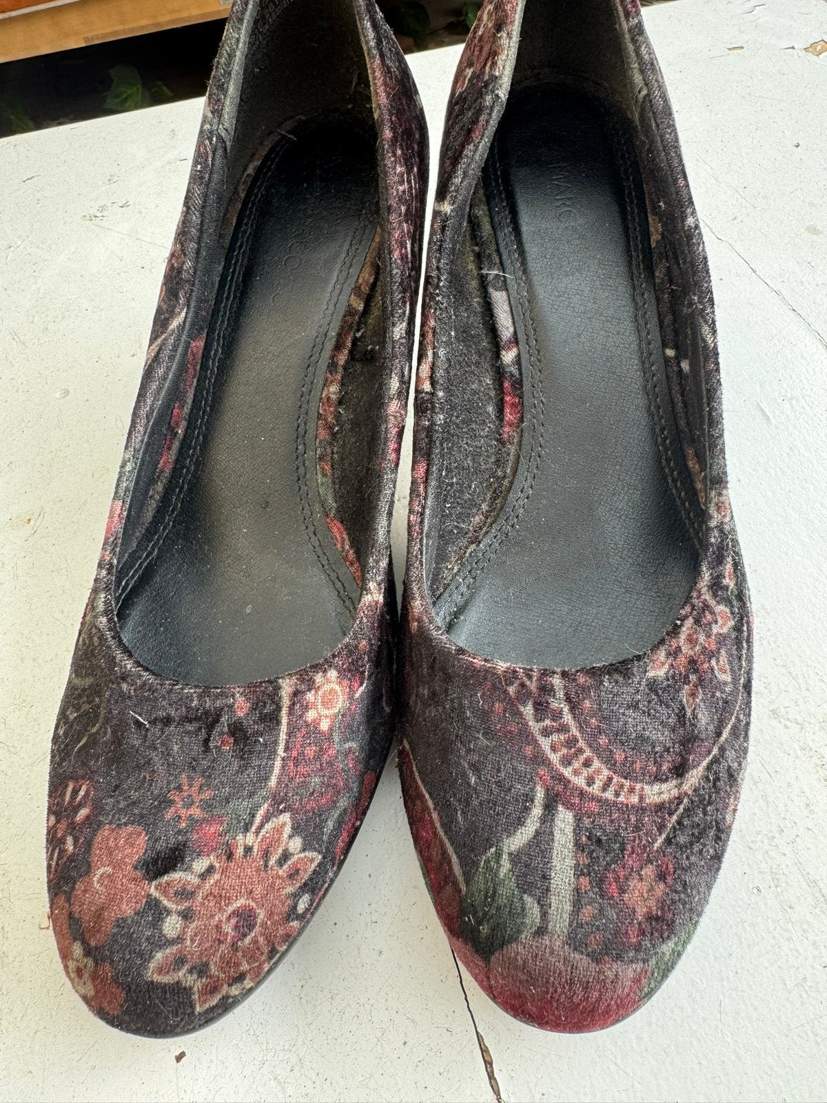 Hakken met bloemen maat 40, Ophalen of Verzenden, Zo goed als nieuw, Zwart