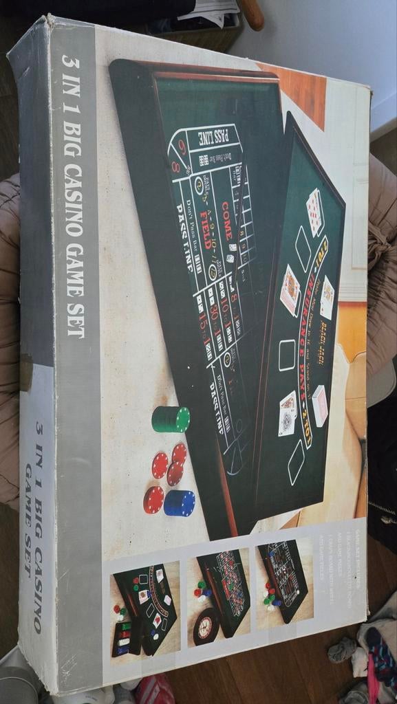 3-in-1 Casino Spelset: Roulette, Poker & Craps, Vijf spelers of meer, Ophalen of Verzenden, Gebruikt