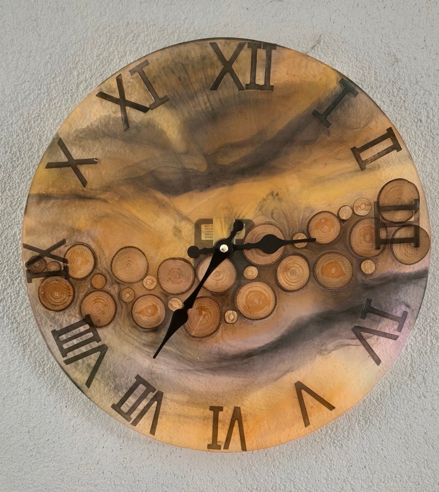 Handgemaakte wandklok van Patricia's Wooden Waves, 27 cm, Huis en Inrichting, Wandklok, Nieuw, Ophalen of Verzenden, Overige merken