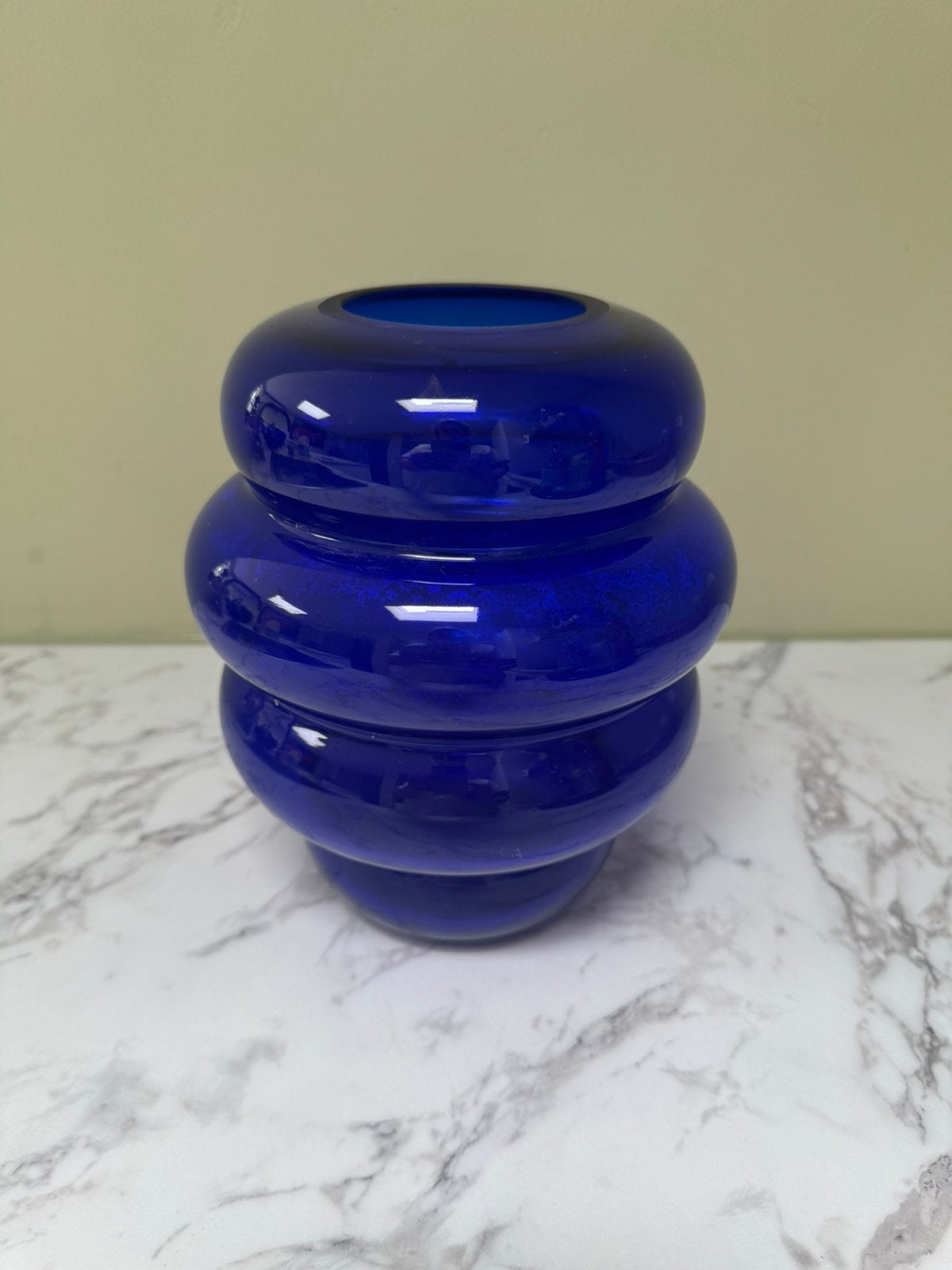Vintage  Desgin IKEA Solstråle vaas – Anne Nilsson blauw (, Huis en Inrichting, Ophalen of Verzenden, Zo goed als nieuw, Blauw