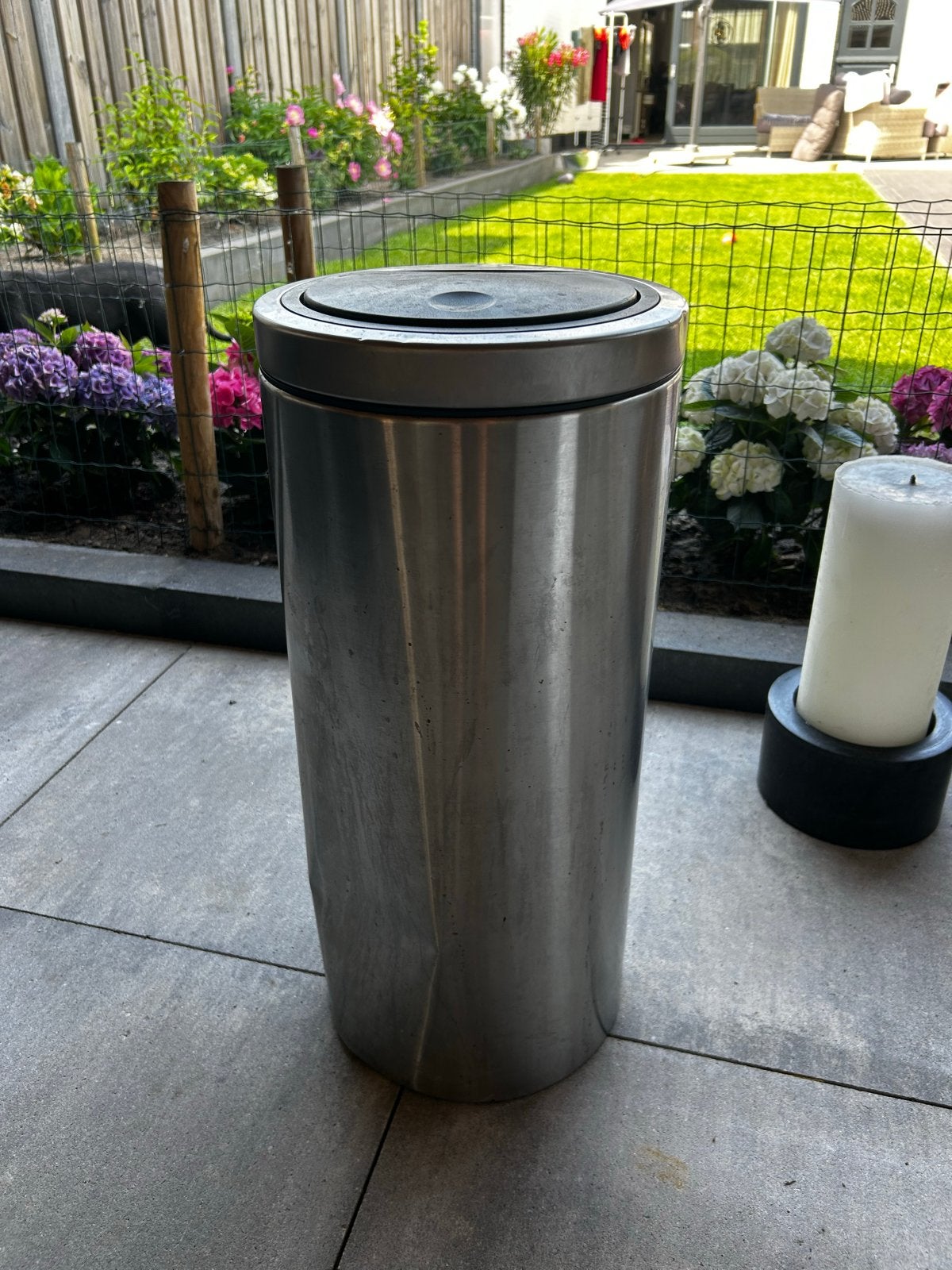 Brabantia prullenbak - RVS, Huis en Inrichting, Woonaccessoires | Prullenbakken, Ophalen, Gebruikt, 50 tot 75 cm, 20 tot 30 liter