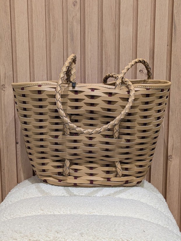 Becksondergaard - Leren raffia tas gevlochten leer - Nieuw, Beige, Nieuw, Ophalen of Verzenden, X