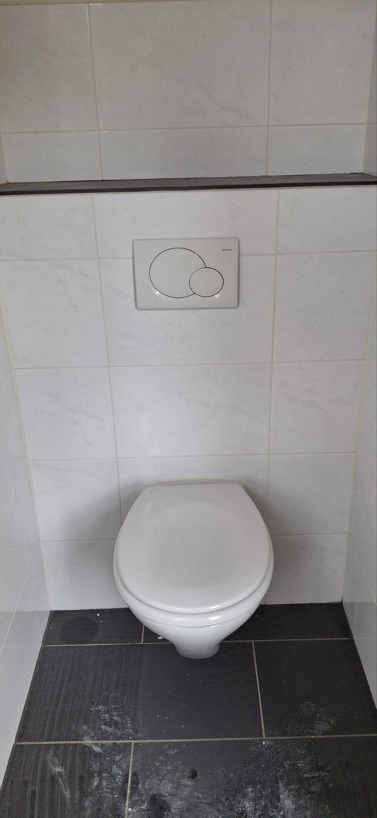 Geberit inbouwreservoir met wandcloset en drukplaat, Ophalen, Gebruikt, Toilet