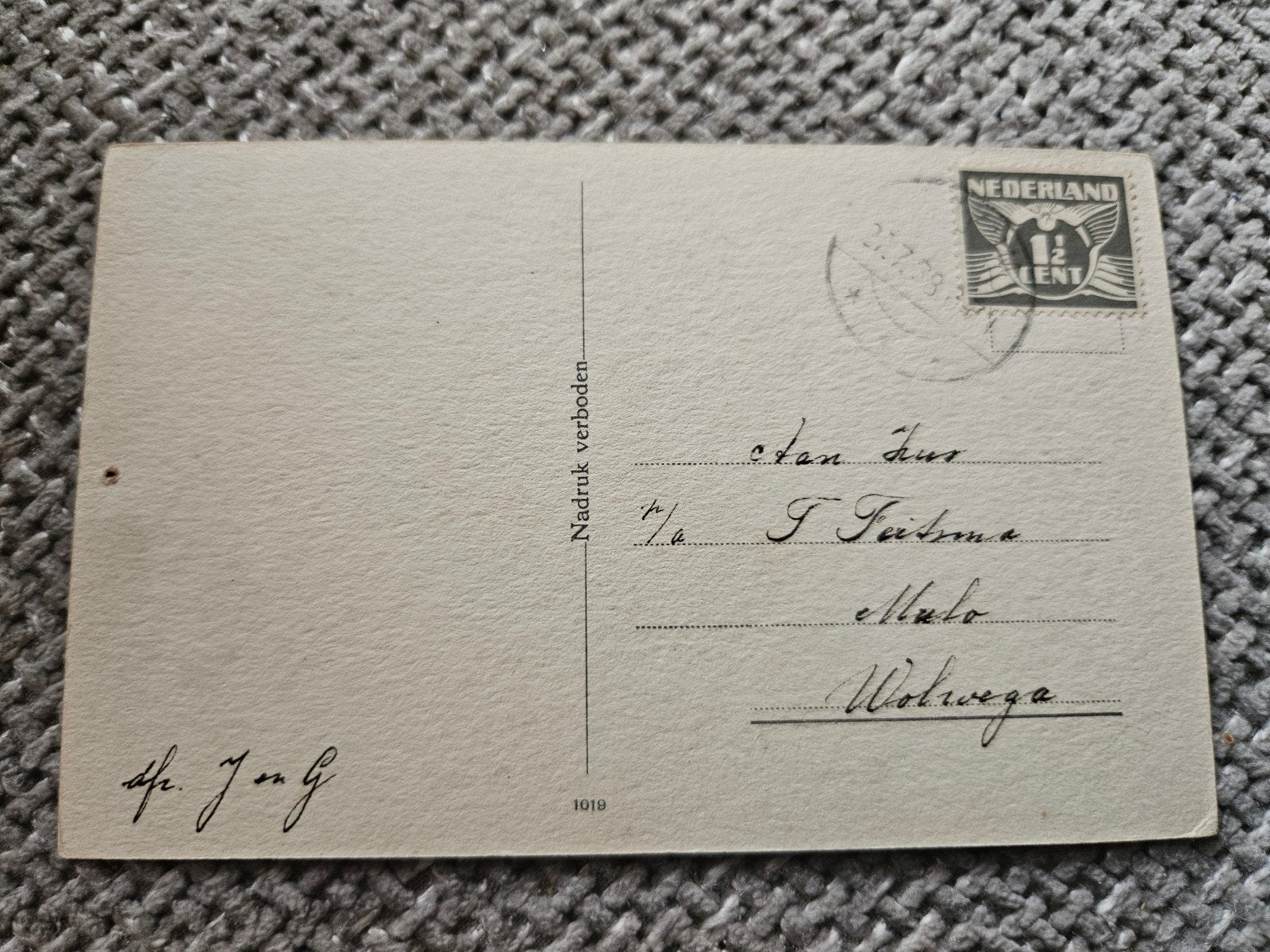 Wolwega Mulo oud adres, Ophalen of Verzenden, Voor 1920, Gelopen, Friesland