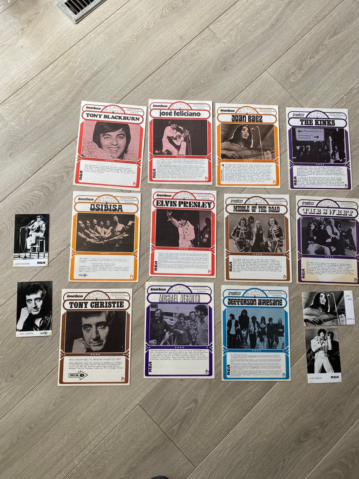 Lot 11x Inelco biografieën 1971 + 4 persfoto’s o.a. Elvis, Verzamelen, Ophalen of Verzenden, Gebruikt, Foto of Kaart