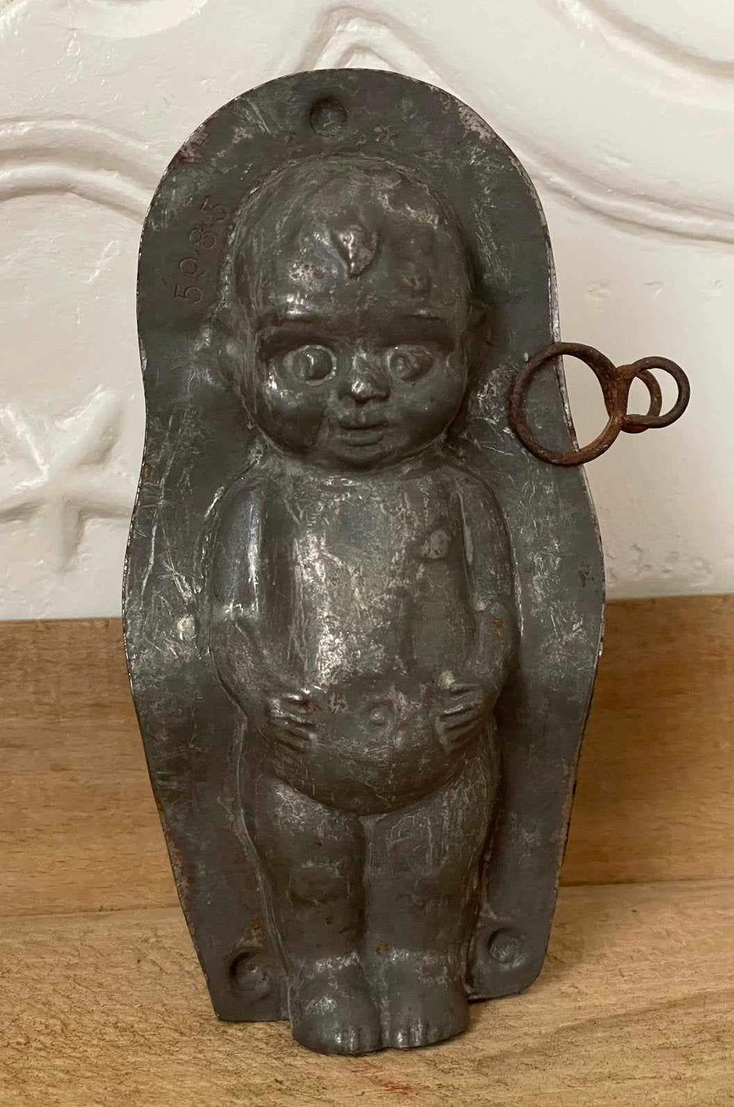 Brocante oude chocoladevorm / chocolademal Baby, Ophalen of Verzenden