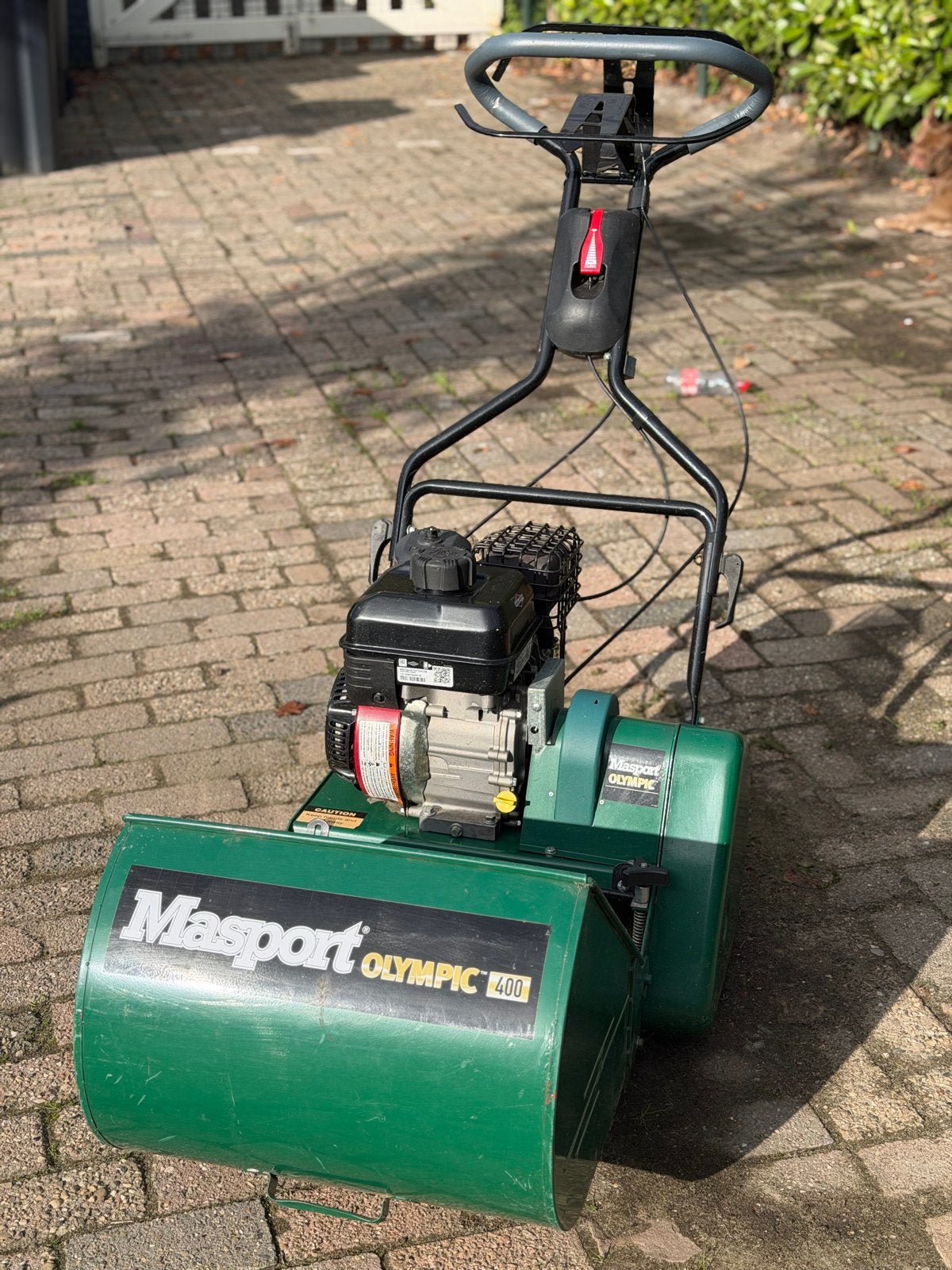 Masport Olympic 400 Benzine Kooimesmaaier, Ophalen, Zo goed als nieuw, Benzine-grasmaaier, 40 t/m 49 cm
