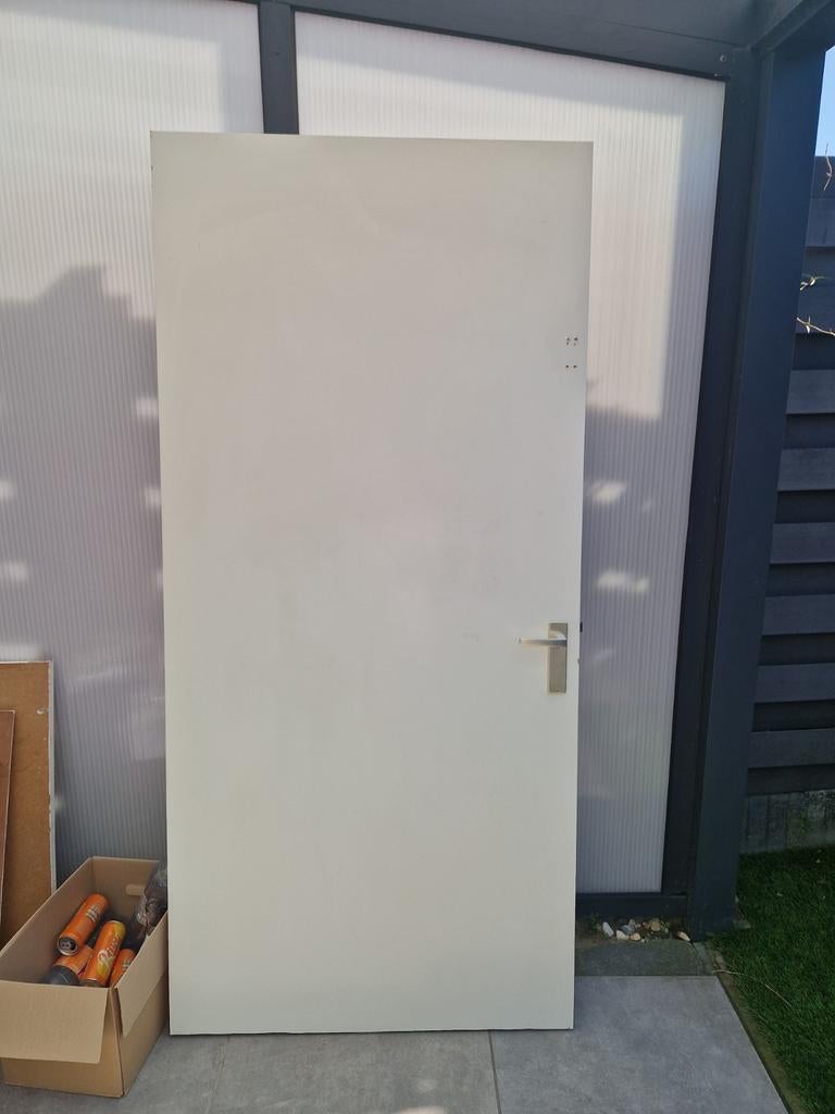 Witte binnendeur, stomp, Ophalen, Binnendeur, 200 tot 215 cm