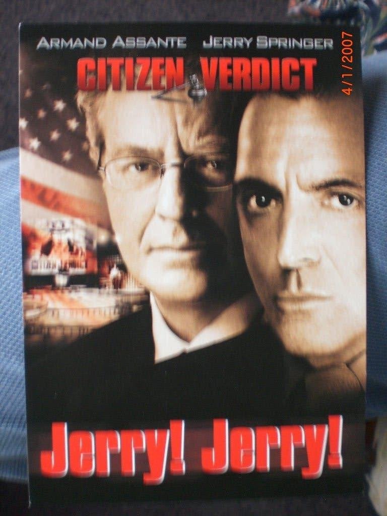 kaart Jerry Springer Armand Assante 'Citizen Verdict, Ophalen of Verzenden, 1980 tot heden, Ongelopen, Sterren en Beroemdheden