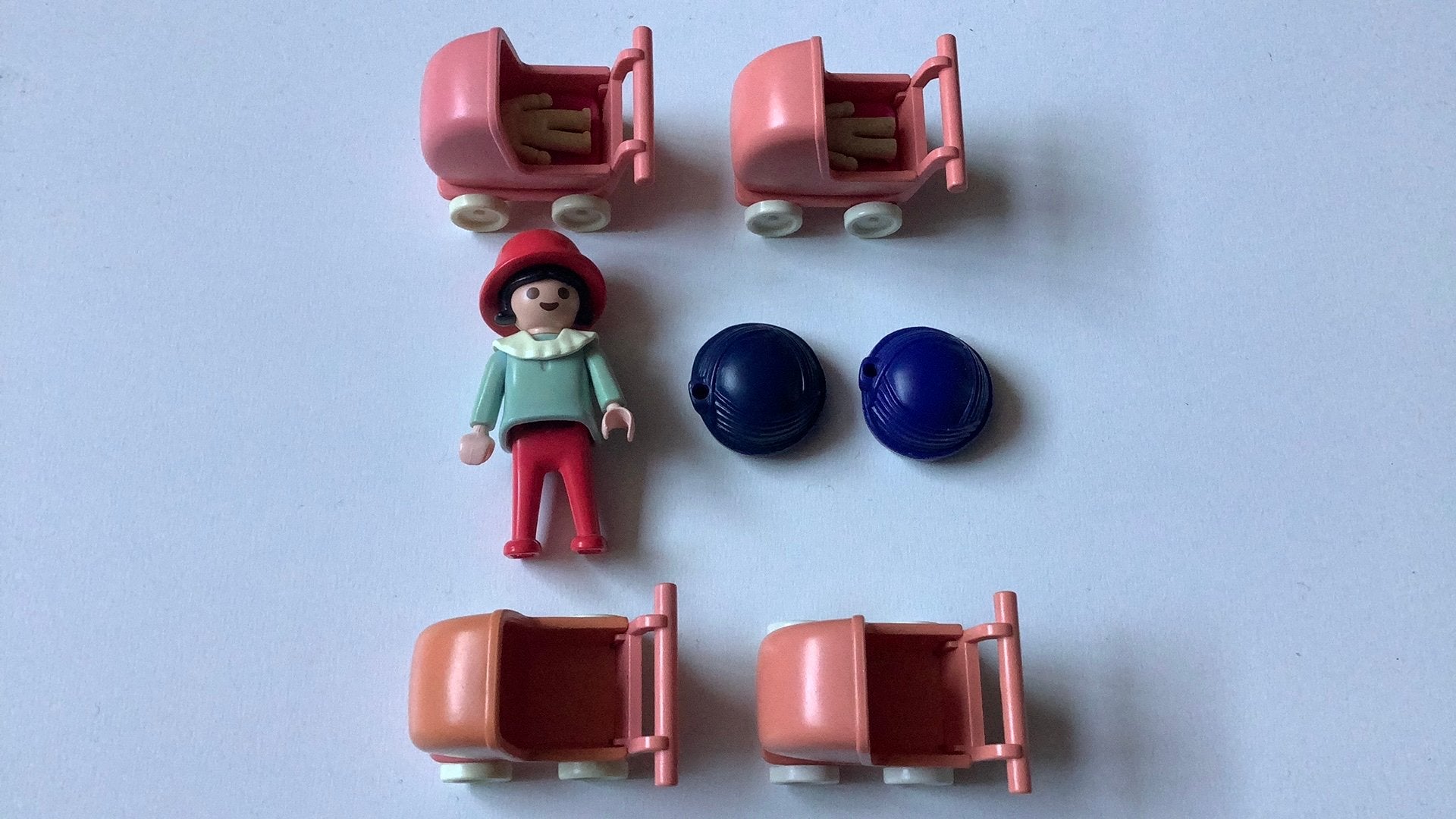 Playmobil rosa poppenwagen meisje pop hoed dame, Ophalen, Gebruikt