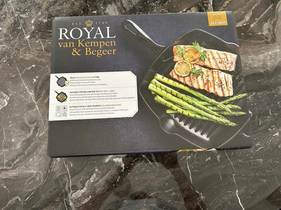 Nieuwe Kempen en Begeer Gietijzeren Grillpan 26x26cm, Gietijzer, Overige typen, Nieuw, Ophalen of Verzenden