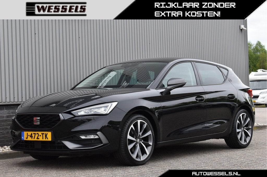 SEAT Leon 1.5 eTSI FR 150pk Virtual cockpit, Stoel/stuurverw, Stof, 4 cilinders, 150 pk, Zwart