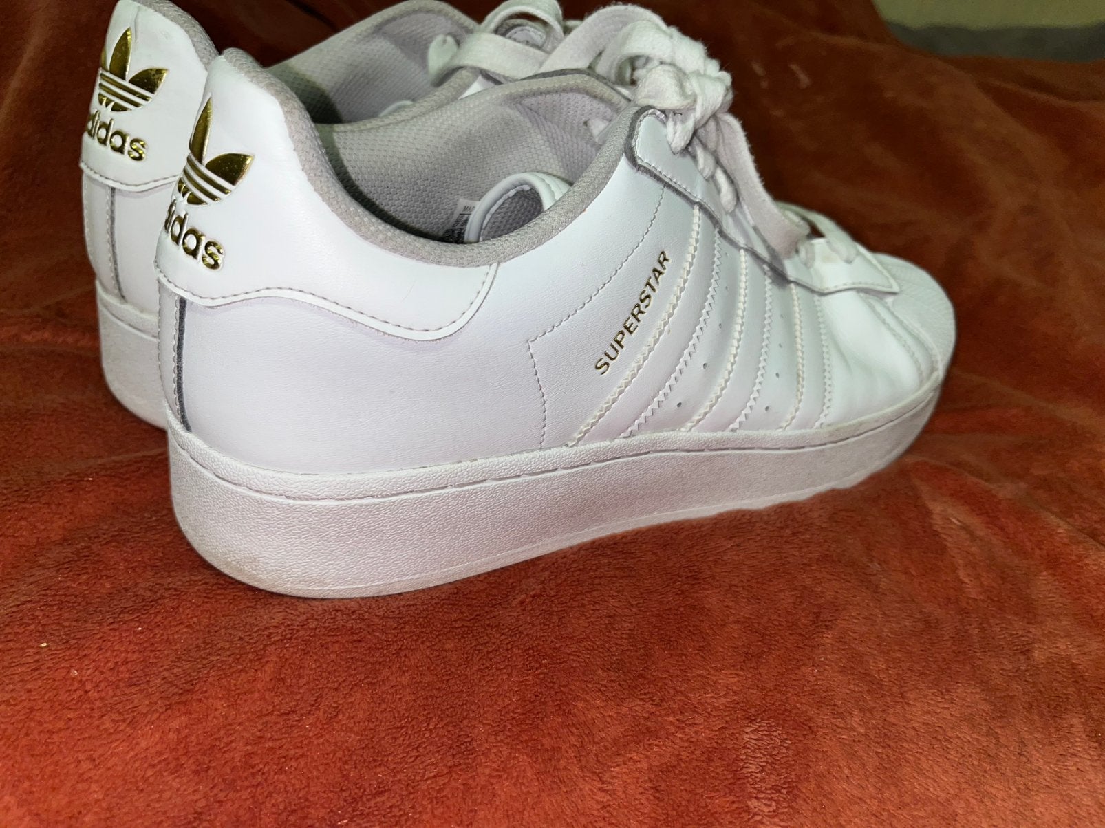 Adidas Superstar Bold Platform EUR 48 US 13 Wit Goud 9/10, Wit, Ophalen of Verzenden, Sneakers of Gympen, Zo goed als nieuw