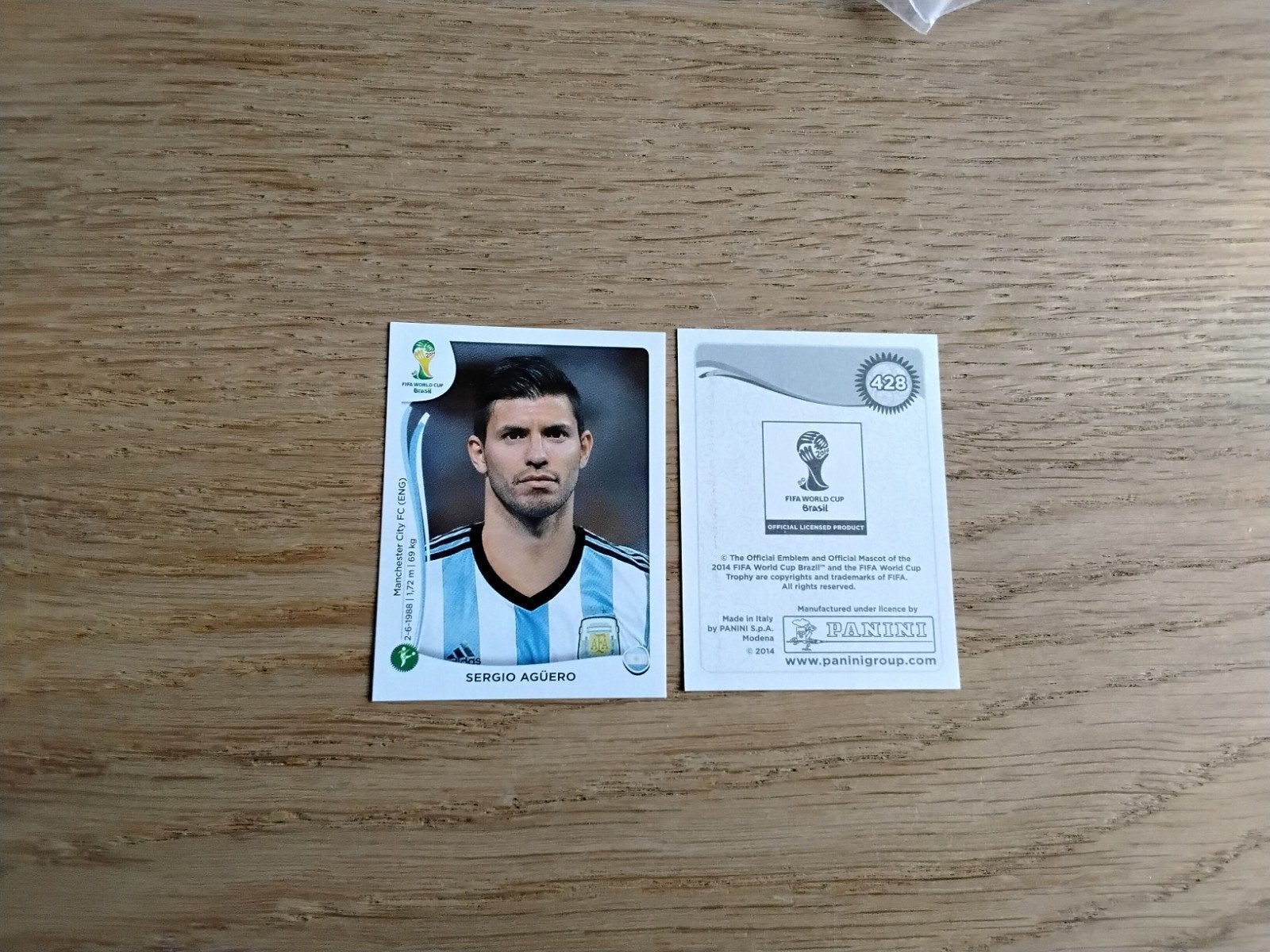 Panini WK 2014 Sticker Sergio Agüero Argentinië, Ophalen of Verzenden, Zo goed als nieuw, Poster, Plaatje of Sticker