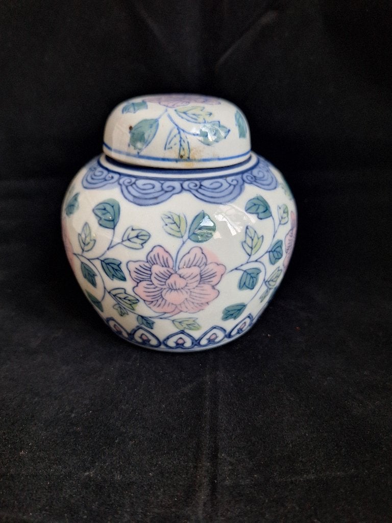 Vintage Chinese Porseleinen Gemberpot met Bloemmotief, Ophalen