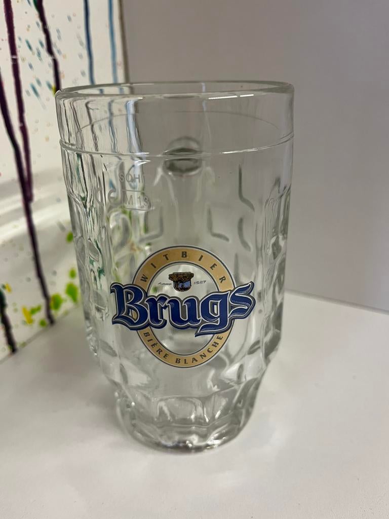 Brugs witbier glazen set van van 6 pullen, Ophalen of Verzenden, Nieuw, Glas of Glazen, Overige merken