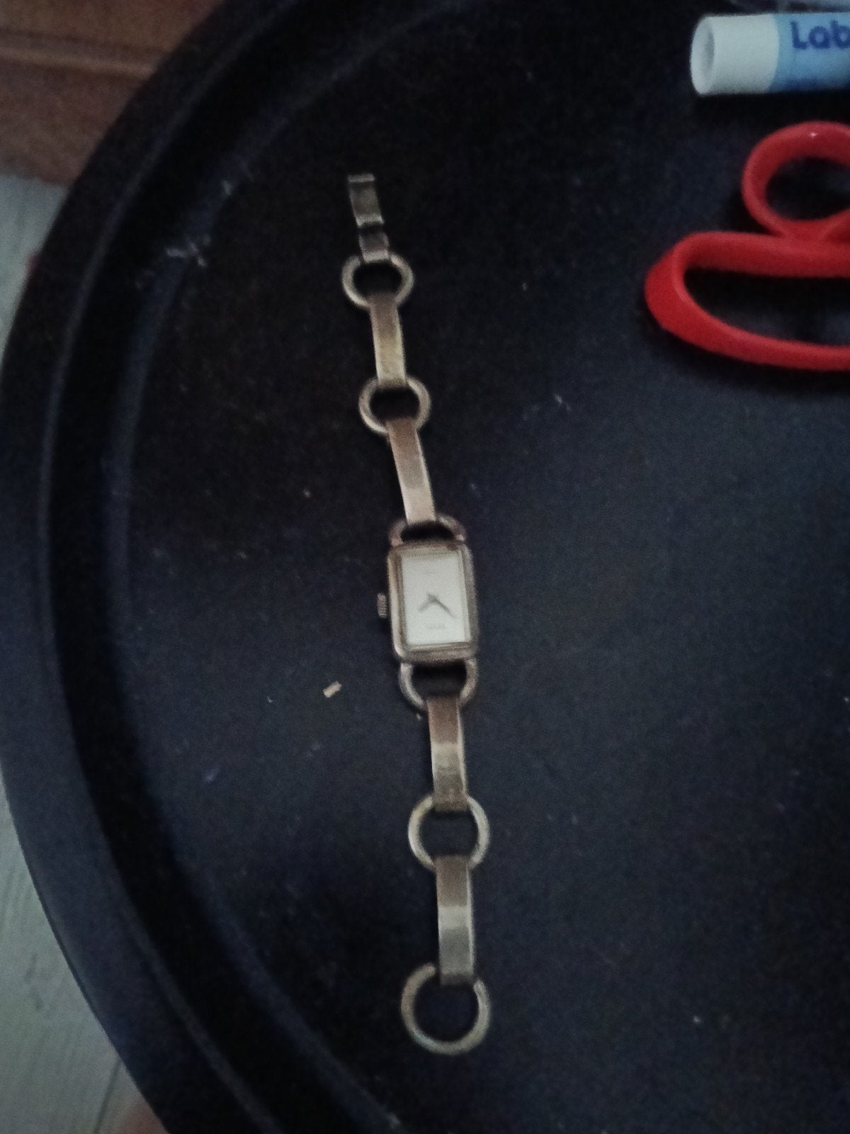 Zilveren prisma armband/horloge, Gebruikt, Polshorloge, Overige materialen, Zilver