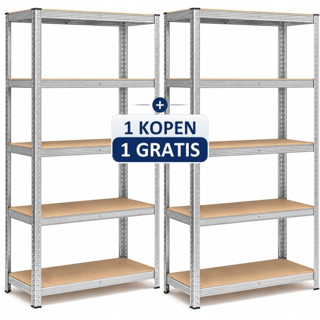 Plank -Opbergplank -90 x 40 x 180 cm- 875 kg-Metaal-Grıjs, Ophalen, Zo goed als nieuw, Minder dan 180 cm, Planken