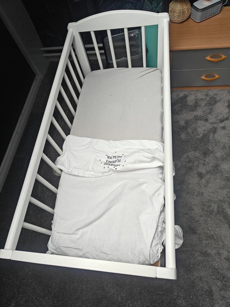 Wiegje 90x40 wit - Perfect voor de eerste maanden, Ophalen, Gebruikt, Wieg