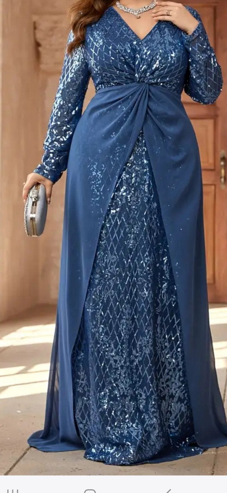 Galajurk /abiye maat 3XL, Galajurk, Blauw, Maat 46/48 (XL) of groter, Nieuw