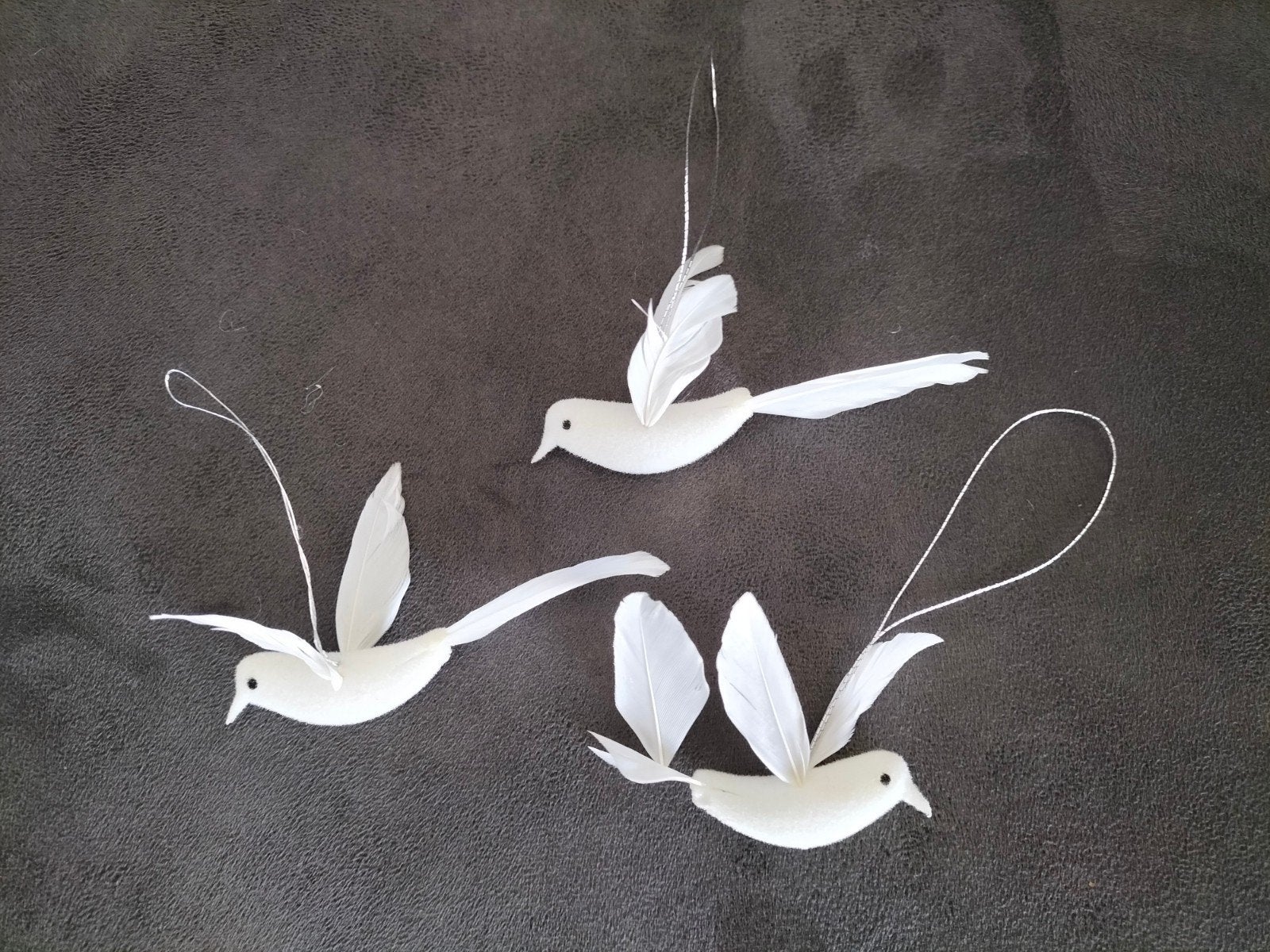 3 stoffen (hard lijfje) witte Duifjes met echte veren, Ophalen of Verzenden, Nieuw