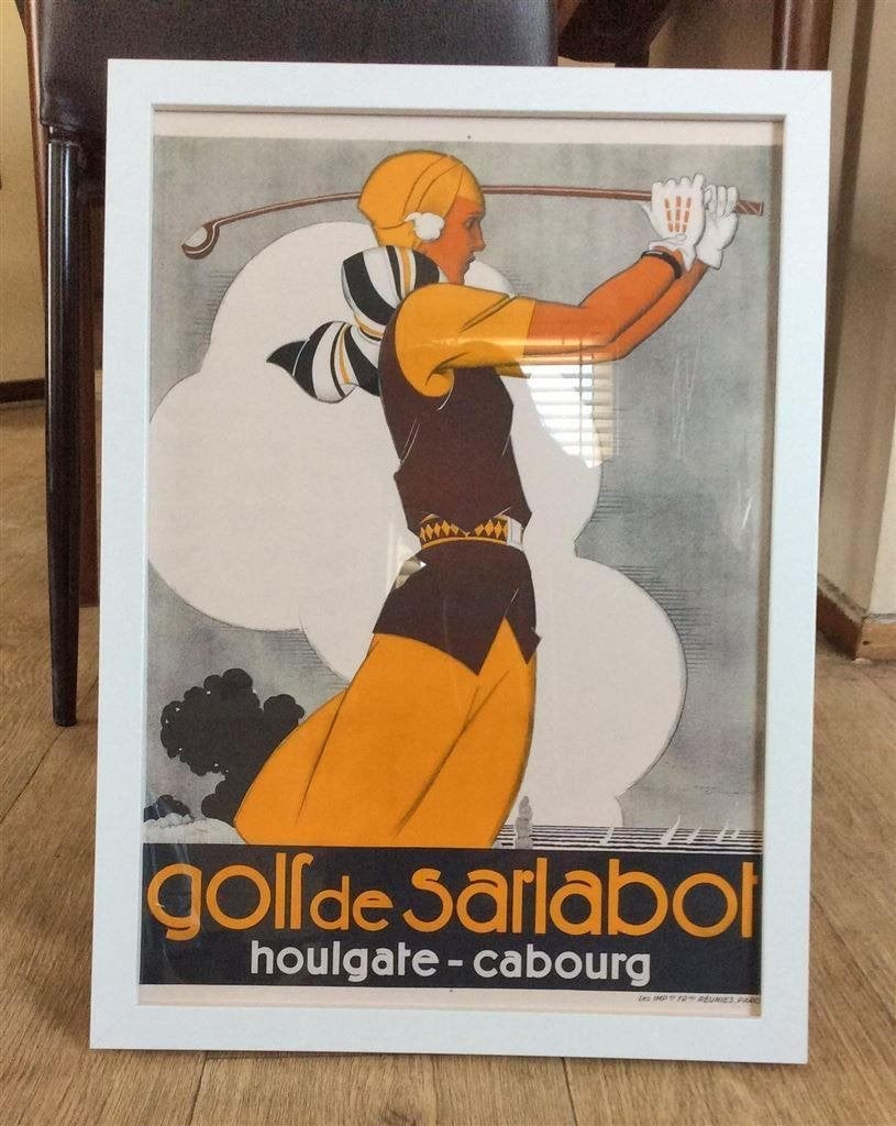 ART DECO Golf Sport Poster kunst Affiche in frame, Sport en Fitness, Verzenden, Nieuw
