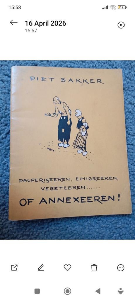 Vintage Piet Bakker Boekje Emi-Vege-Paupe-Annexeren, Antiek en Kunst, Ophalen of Verzenden