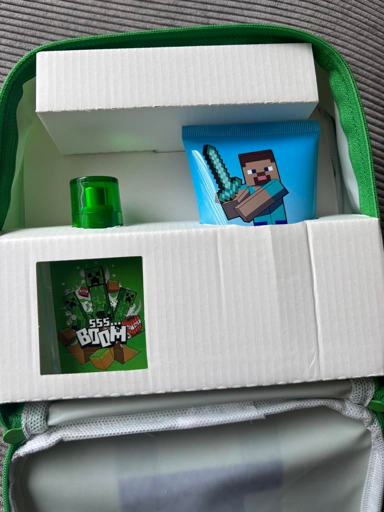 Minecraft tasje met Douchegel en Eau de Toilette, Ophalen of Verzenden, Nieuw, Bad & Douche