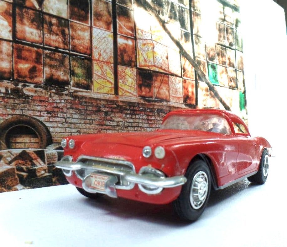 Rode Chevrolet Corvette modelauto, Overige merken, Gebruikt, 1:50 of kleiner, Auto
