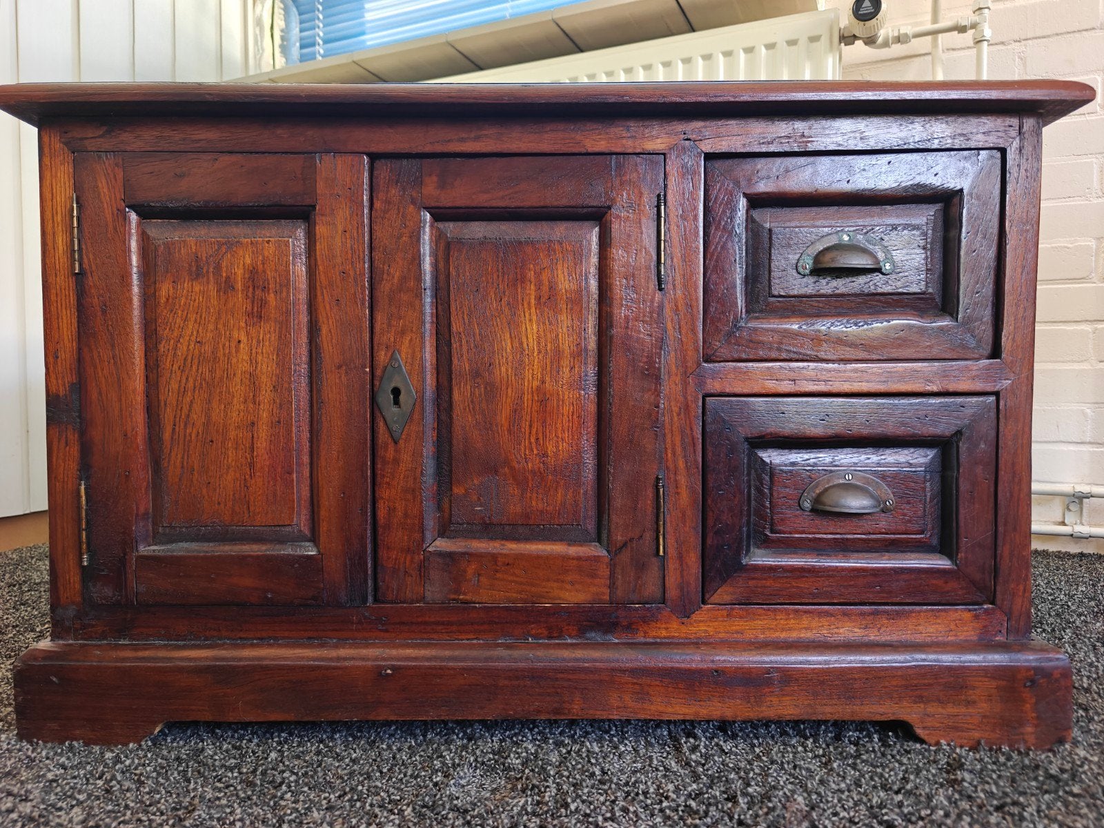 Teak  houten kast met lades - Vintage opbergmeubel, Ophalen