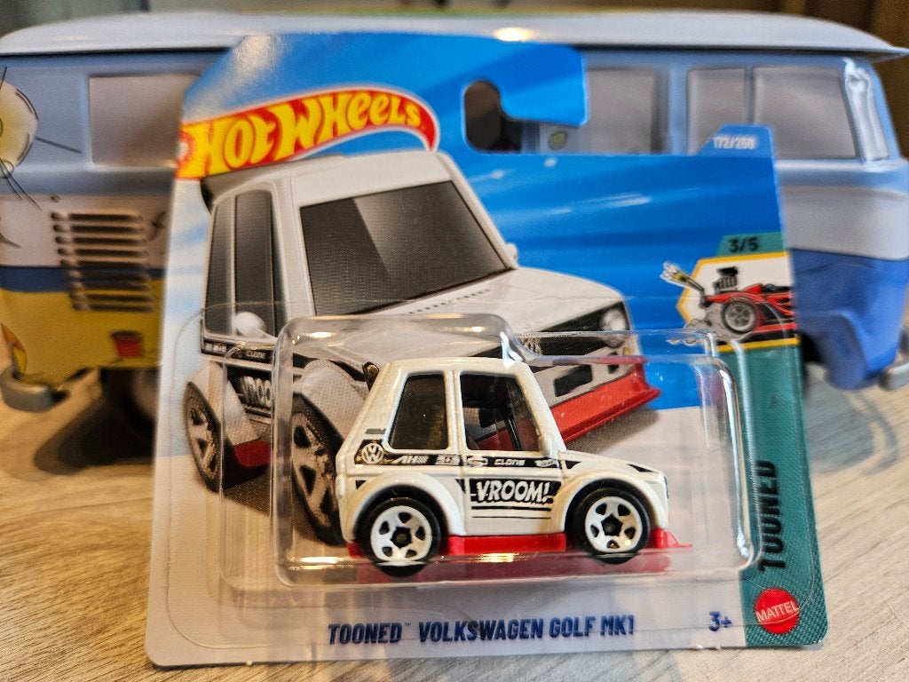 Hot Wheels Tooned Volkswagen Golf MK1 White 1/64, Hobby en Vrije tijd, Modelauto's | Overige schalen, Ophalen of Verzenden, Nieuw