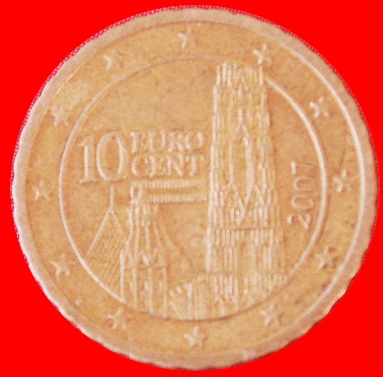 Ⰺ NORDIC GOLD CATHEDRAL: AUSTRIA  10 EURO CENTS 2007!, Postzegels en Munten, Munten | Europa | Euromunten, Ophalen of Verzenden