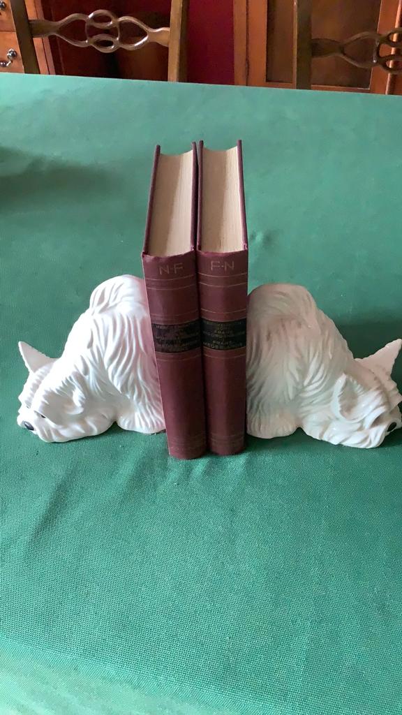 Vintage Italiaanse Porseleinen Boekensteunen - Westies, Antiek en Kunst, Ophalen