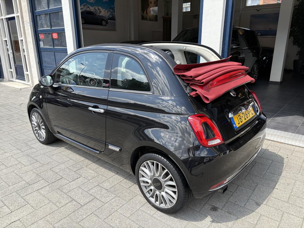 Fiat 500C 0.9 TwinAir Turbo Lounge CLIMA/NAVI/CARPLAY/LM VEL, Gebruikt, Cabriolet, Zwart, Origineel Nederlands
