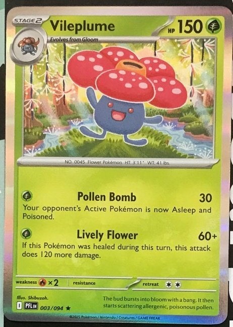 Pokemon - Vileplume (PFL 003) - Holo rare.., Ophalen of Verzenden, Nieuw, Losse kaart, Foil